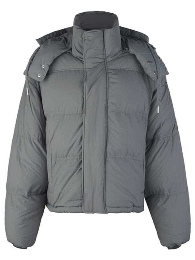 Oversized Nylon Puffer Down Jacket Grey - AMI - BALAAN 2