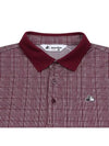 Men s glen check pattern jacquard t shirt 9034GXZP WINE - BLACK&WHITE - BALAAN 3