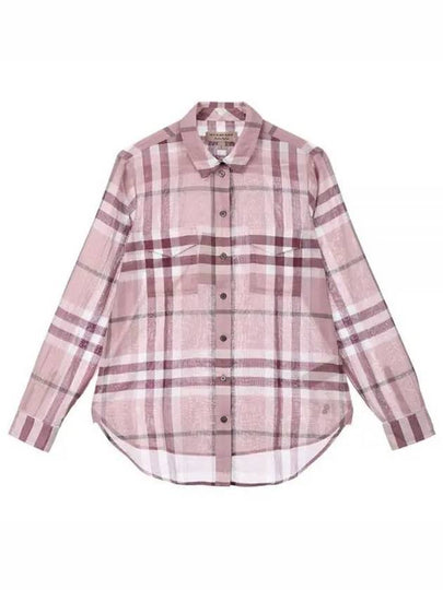 Check Long Sleeve Shirt Pink - BURBERRY - BALAAN 2