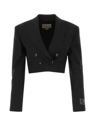 Wool Mohair Cropped Jacket Black - GUCCI - BALAAN 2