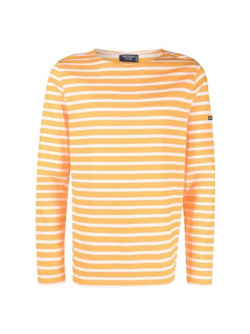 Minquiers Modern Stripe Long Sleeve T-Shirt Orange - SAINT JAMES - BALAAN 1