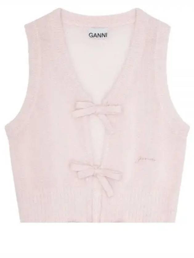 Tie String Light Mohair Vest Pink - GANNI - BALAAN 2