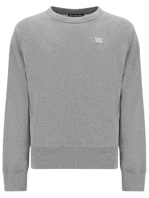 Logo Patch Regular Fit Crew Neck Sweatshirt Light Grey - ACNE STUDIOS - BALAAN 3