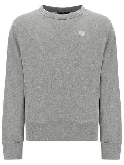 Logo Patch Regular Fit Crew Neck Sweatshirt Light Grey - ACNE STUDIOS - BALAAN 2