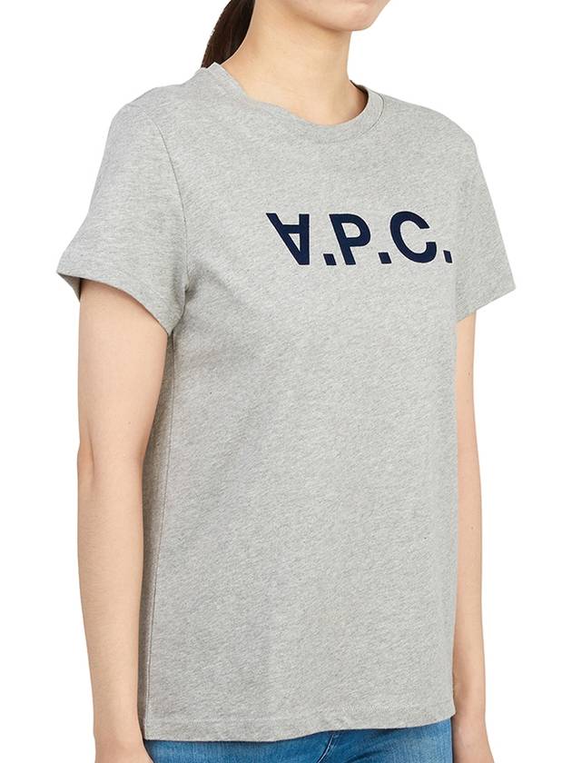 VPC Navy Logo Cotton Short Sleeve T-Shirt Grey - A.P.C. - BALAAN 4