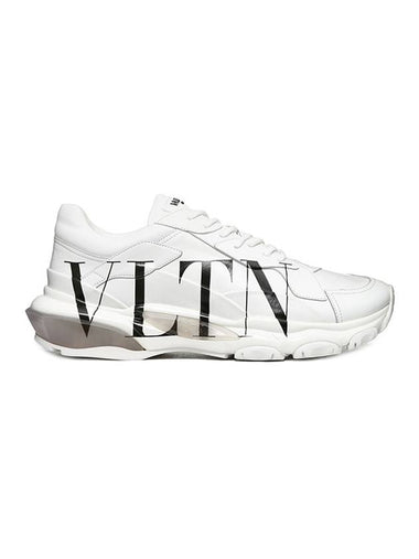 Men's Calfskin VLTN Logo Bounce Low Top Sneakers White - VALENTINO - BALAAN 1