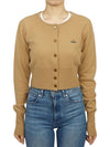 Bea ORB Embroidered Logo Crop Cardigan Brown - VIVIENNE WESTWOOD - BALAAN 4