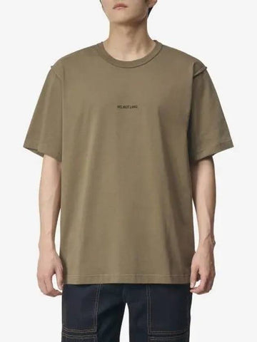 Helmut Lang Inside Out Short Sleeve T Shirt Olive N04HM510F0X - HELMUT LANG - BALAAN 1