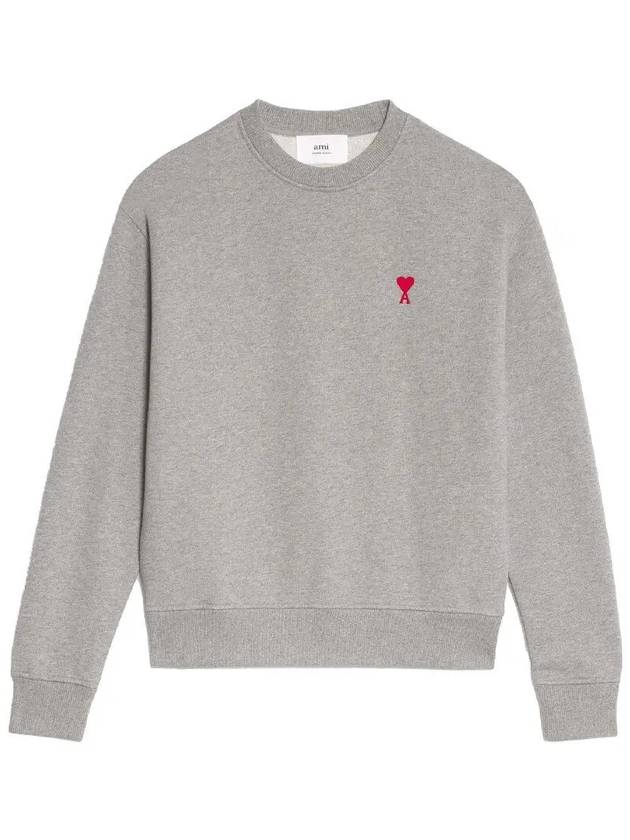 Small Heart Logo Sweatshirt Grey - AMI - BALAAN 2