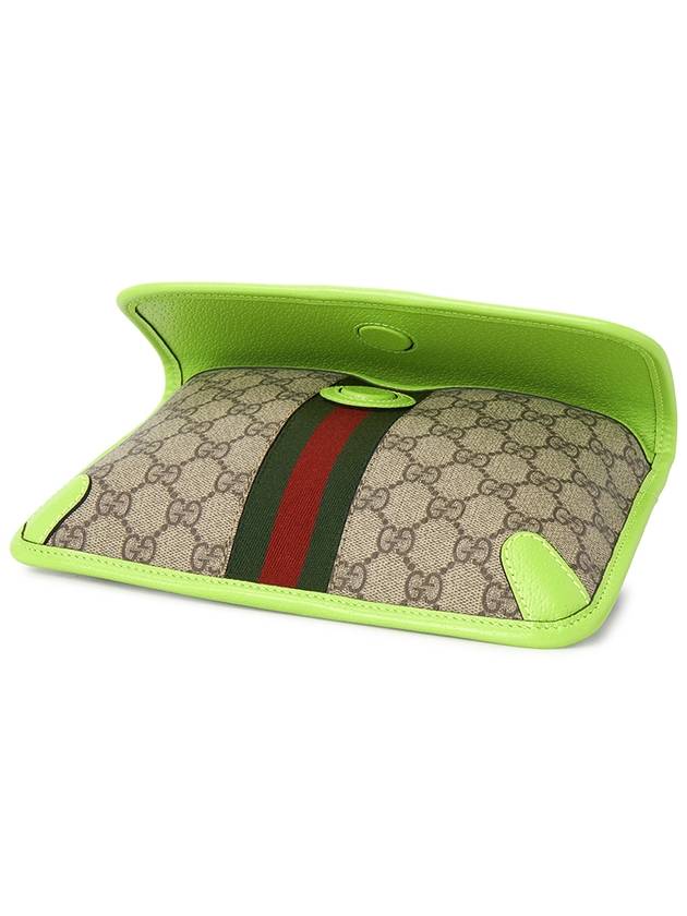 Ophidia Web GG Supreme Small Canvas Belt Bag Green Beige - GUCCI - BALAAN 5