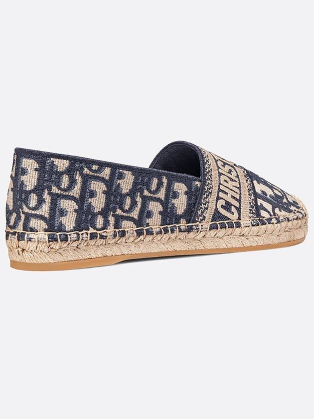 Granville Oblique Embroidered Cotton Espadrilles Blue - DIOR - BALAAN 4