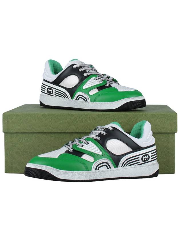 Men's Basket Low Top Sneakers Green - GUCCI - BALAAN 11