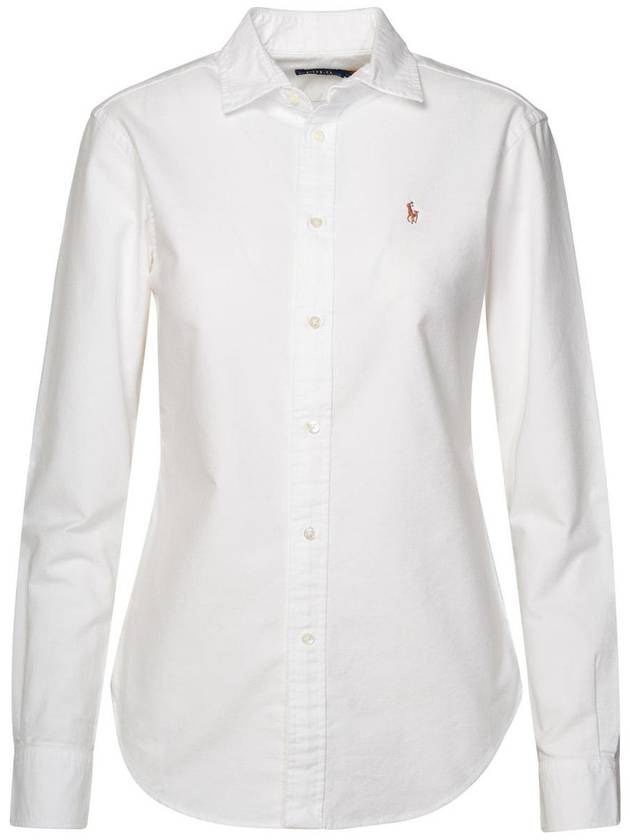 Pony Classic Fit Long Sleeve Shirt White - POLO RALPH LAUREN - BALAAN 2