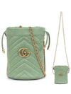 GG Marmont Matelasse Mini Bucket Bag Sage Green - GUCCI - BALAAN 2