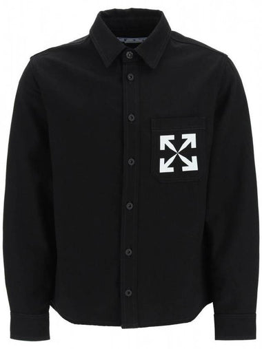 Single Arrow Over Long Sleeve Shirt Black - OFF WHITE - BALAAN 1