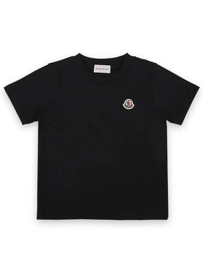 Kids Infant Logo Patch Cotton Short Sleeve Black 8C00007 83907 999 8 10A - MONCLER - BALAAN 2