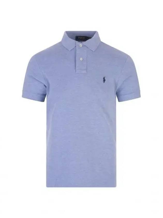 Logo Slim Fit Short Sleeve Polo Shirt Blue - POLO RALPH LAUREN - BALAAN 2