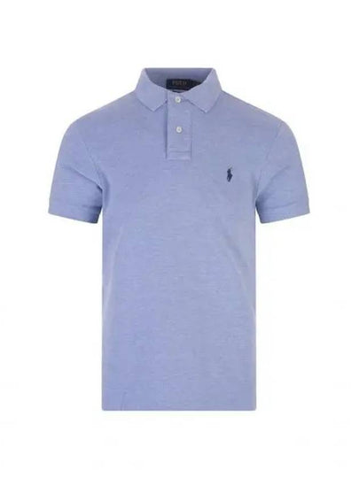 Logo Slim Fit Short Sleeve Polo Shirt Blue - POLO RALPH LAUREN - BALAAN 2