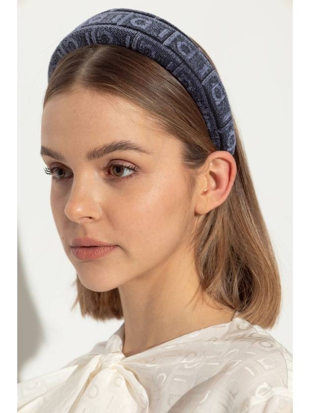 FERRAGAMO Headband With Logo, Women's, Blue - SALVATORE FERRAGAMO - BALAAN 2