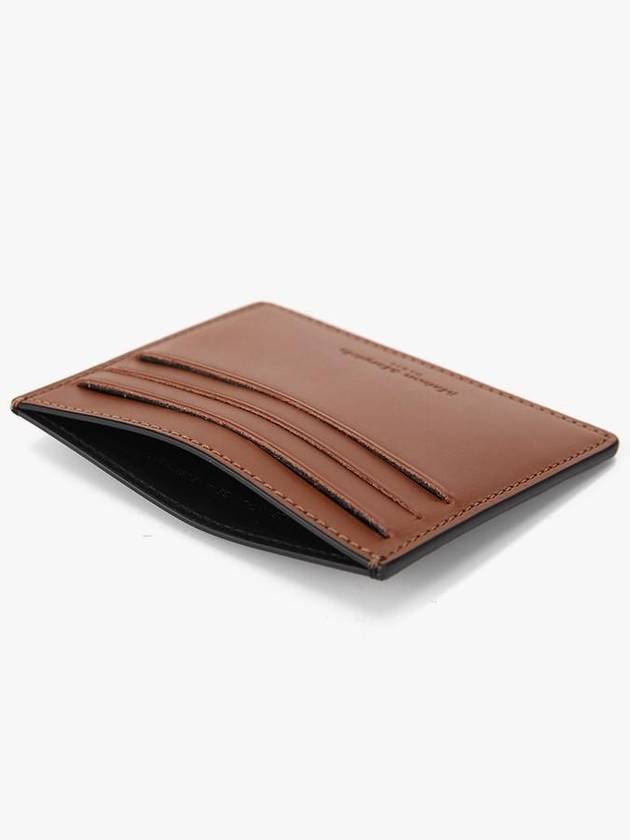 Stitched Two-tone Leather Card Wallet Brown Black - MAISON MARGIELA - BALAAN 7