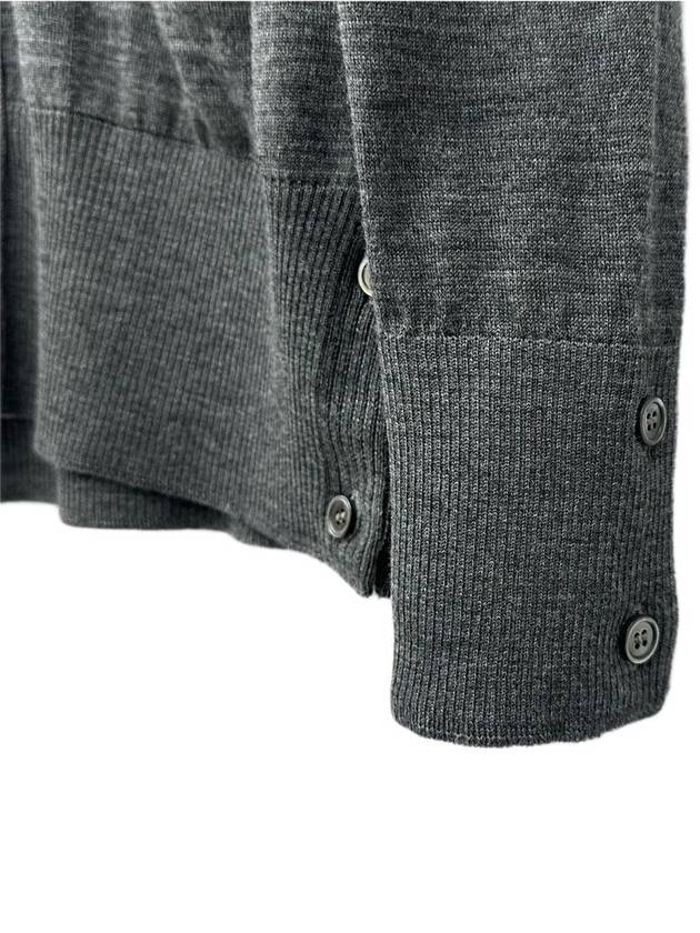 Men's Sustainable Classic Diagonal Wool Cardigan Medium Grey - THOM BROWNE - BALAAN 6