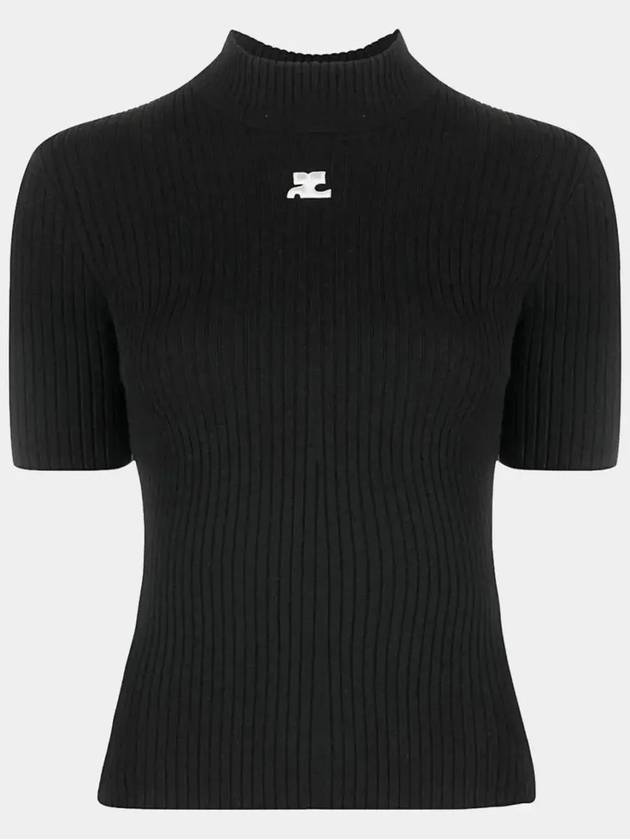 Reedition Knit Short Sleeve Turtle Neck Black - COURREGES - BALAAN 7