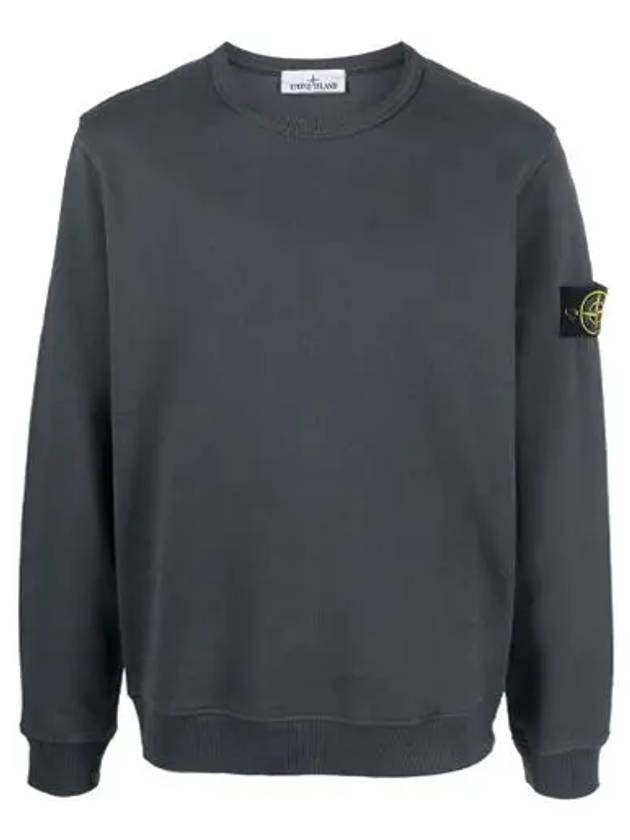 Brushed Cotton Fleece Garment Dyed Crewneck Sweatshirt Lead - STONE ISLAND - BALAAN 2