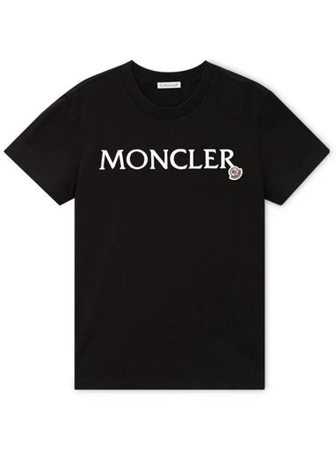 Women s Logo Patch Black Short Sleeve T Shirt 8C00011 89AIJ 999 - MONCLER - BALAAN 1