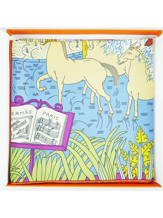 French Origin Carr 90 Animal Carnival Blue Jeans Women s Silk Scarf H003953S - HERMES - BALAAN 5