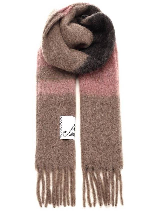 Striped Alpaca Mohair Muffler Pink - MARNI - BALAAN 1