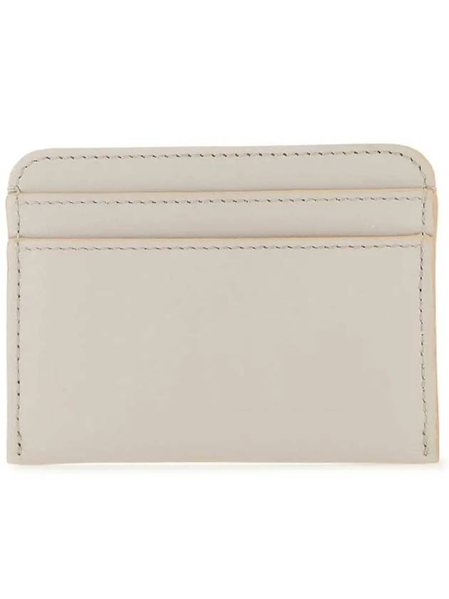 Sense Embroidered Logo Calfskin Card Wallet Light Grey - CHLOE - BALAAN 4