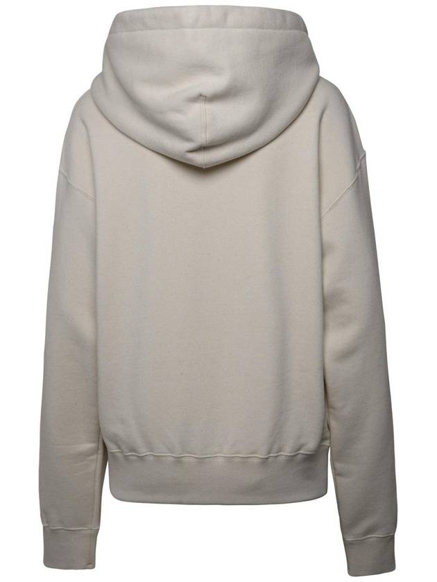 Logo Print Cotton Hoodie Cream - JIL SANDER - BALAAN 4