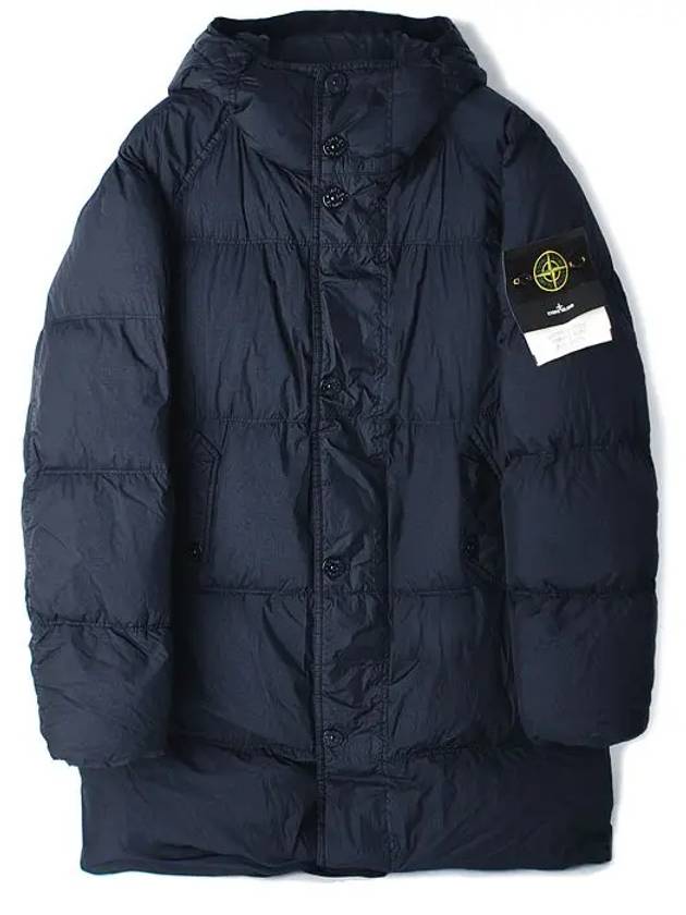 Men's Wappen Patch Crinkle Wraps Long Padding Navy - STONE ISLAND - BALAAN 2