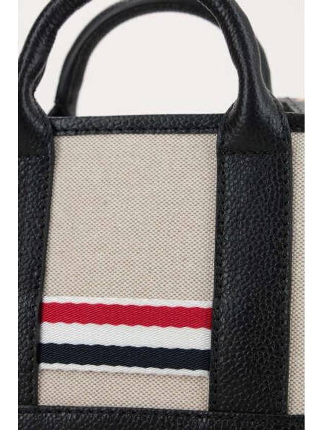 RWB Stripe Cotton Canvas Mini Tool Tote Bag Black Beige - THOM BROWNE - BALAAN 5