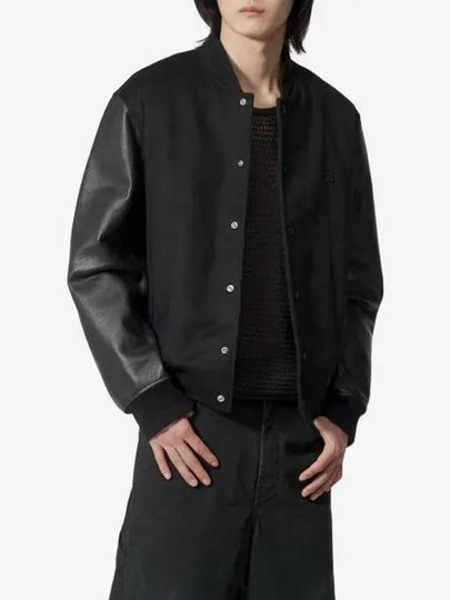 4G Detail Wool Leather Bomber Jacket Black - GIVENCHY - BALAAN 2