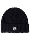 Patch Logo Wool Beanie 3B00048 M1131 999 - MONCLER - BALAAN 1