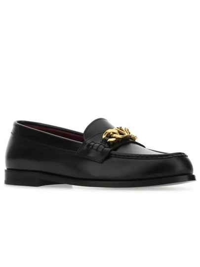 V Logo Plaque Penny Loafers Black - VALENTINO - BALAAN 2