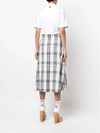 FDSD84C F0171 035 Madras Cotton Oxford Check Shirt Dress White Med Gray Women's Short Sleeves - THOM BROWNE - BALAAN 6