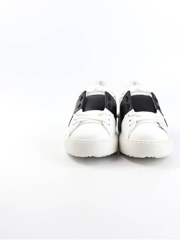 Hidden Strap Rockstud Low Top Sneakers White Black - VALENTINO - BALAAN 3