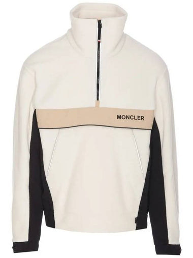 Grenoble 8G000 13 89AK821I Logo Fleece Half Zip up Sweatshirt Moncler - MONCLER - BALAAN 1