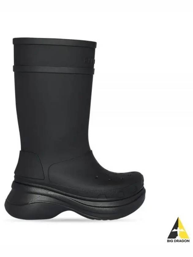 Women's Crocs Rubber Long Boots Black - BALENCIAGA - BALAAN 2