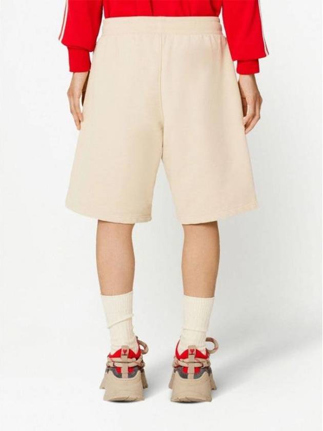 Small Heart Logo Drawstring Shorts Beige - AMI - BALAAN 6