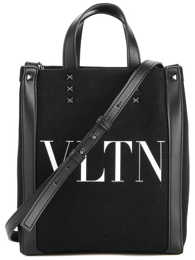 Logo Print Tote Bag Black - VALENTINO - BALAAN 2