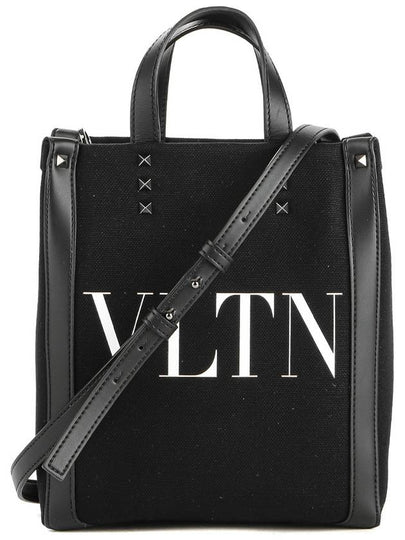 Logo Print Tote Bag Black - VALENTINO - BALAAN 2