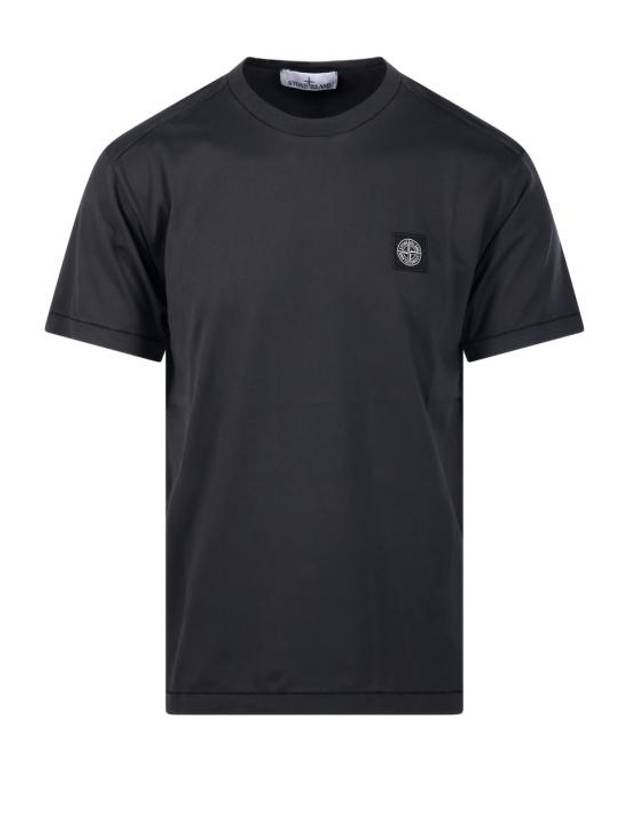 Logo Patch Short Sleeve T-Shirt Lead Grey - STONE ISLAND - BALAAN 1