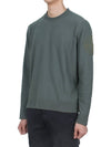 Compass Embroidered Crew Neck Organic Cotton Knit Top Musk Green - STONE ISLAND - BALAAN 4