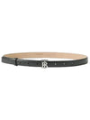 TB Monogram Buckle Leather Belt Black - BURBERRY - BALAAN 1