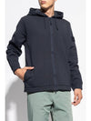 Ghost Piece Cotton Wool Fleece Zip Up Hoodie Navy - STONE ISLAND - BALAAN 3