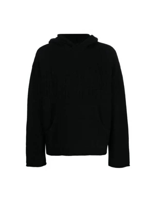 Number Zoom Logo Knit Virgin Wool Hoodie Black - MAISON MARGIELA - BALAAN 1