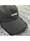 La Casquette Artichaut Fringe Metal Logo Ball Cap Black - JACQUEMUS - BALAAN 3